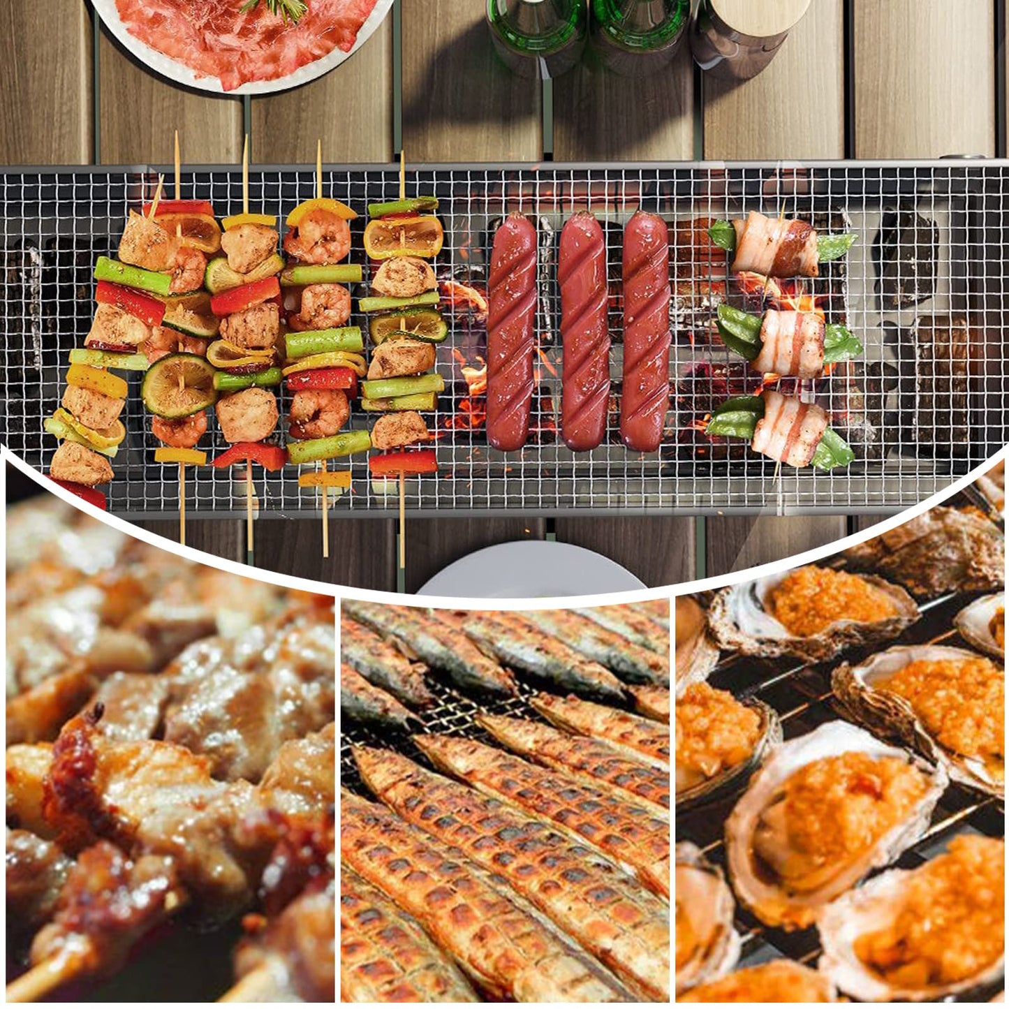 Charcoal Grills Quality Portable Hibachi BBQ Lamb Skewer Folded Camping Barbecue Grill for Garden Backyard Party Picnic Travel Outdoor Cooking Use