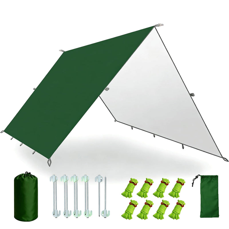 Best Waterproof Camping Tarp 2026 | 14.8ft Multi-Use Shelter