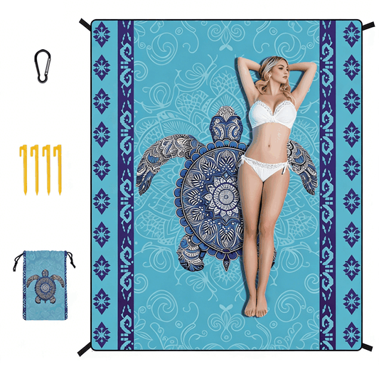 Beach Blanket, Sand Free Mat Quick Drying, Large and Compact, Easy Carring, Perfect for Beach Yoga, Outdoor Music Festival, Travel Camping Gifts, Park Picnic