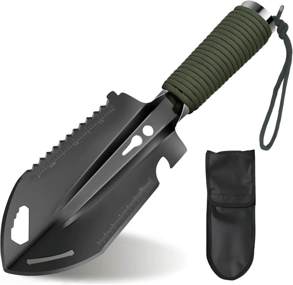 Multifunctional 9-in-1 Camping Tool, Versatile Trowel for Survival, Metal Detecting, Gardening, Hiking & Backcountry