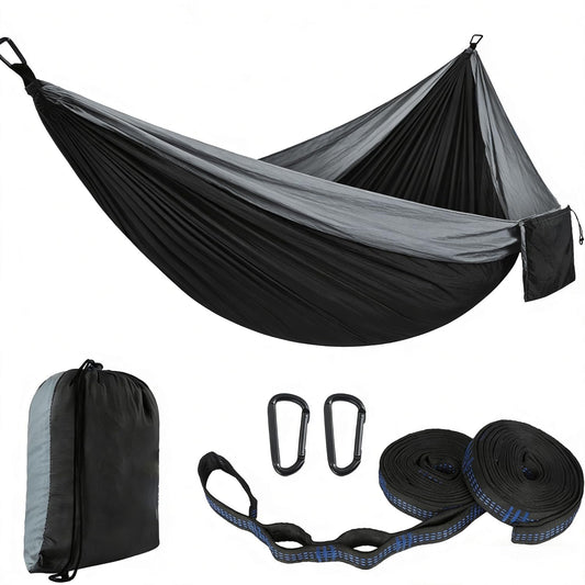 Camping Hammock, Portable Hammocks with Tree Straps & Attached Carry Bag, Camping Essentials Gear, Perfect for Outside Indoor Hiking Beach Backpack Travel