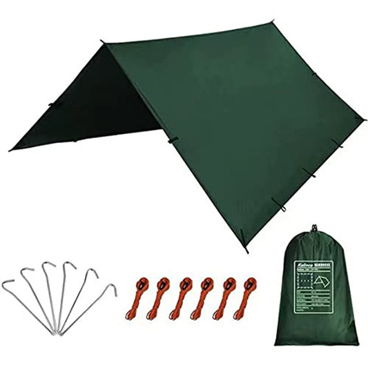 Waterproof Camping Tarp Tent Hammock Rain Fly, Mutifunctional Tent Footprint Lightweight Tarp for Camping, Hiking and Survival Shelter
