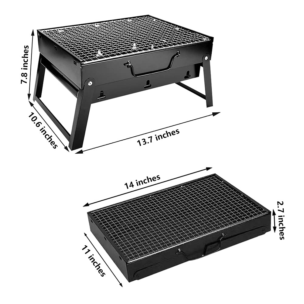 Portable Charcoal Grill Stainless Steel Winter Outdoor Folding BBQ Tabletop Barbecue Grill Tools for Camping Hiking Picnics, Travel, Garden, Outdoor