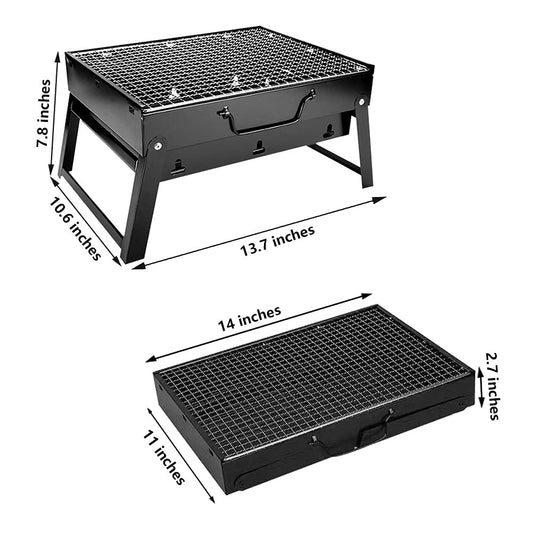 Portable Charcoal Grill Stainless Steel Winter Outdoor Folding BBQ Tabletop Barbecue Grill Tools for Camping Hiking Picnics, Travel, Garden, Outdoor
