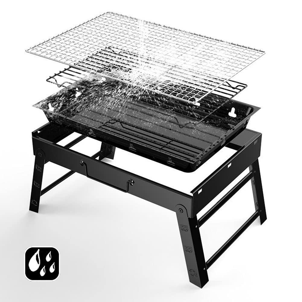 Portable Charcoal Grill Stainless Steel Winter Outdoor Folding BBQ Tabletop Barbecue Grill Tools for Camping Hiking Picnics, Travel, Garden, Outdoor