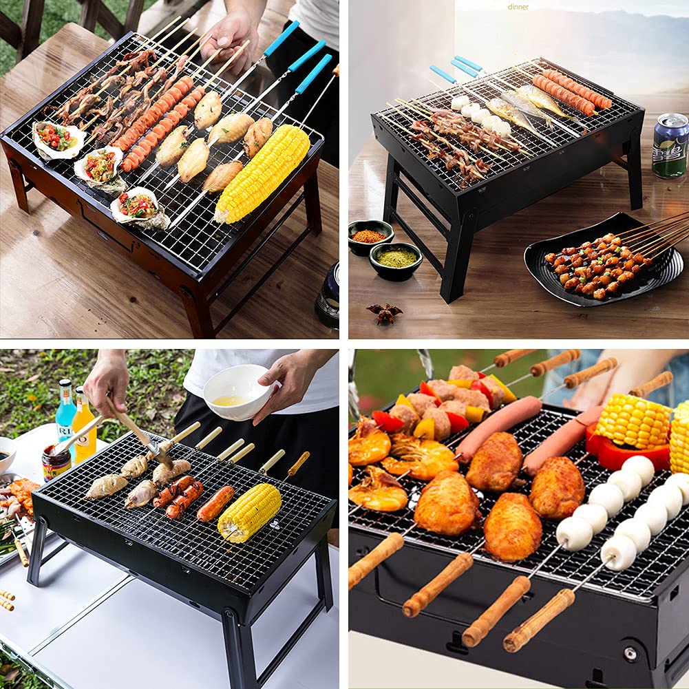 Portable Charcoal Grill Stainless Steel Winter Outdoor Folding BBQ Tabletop Barbecue Grill Tools for Camping Hiking Picnics, Travel, Garden, Outdoor
