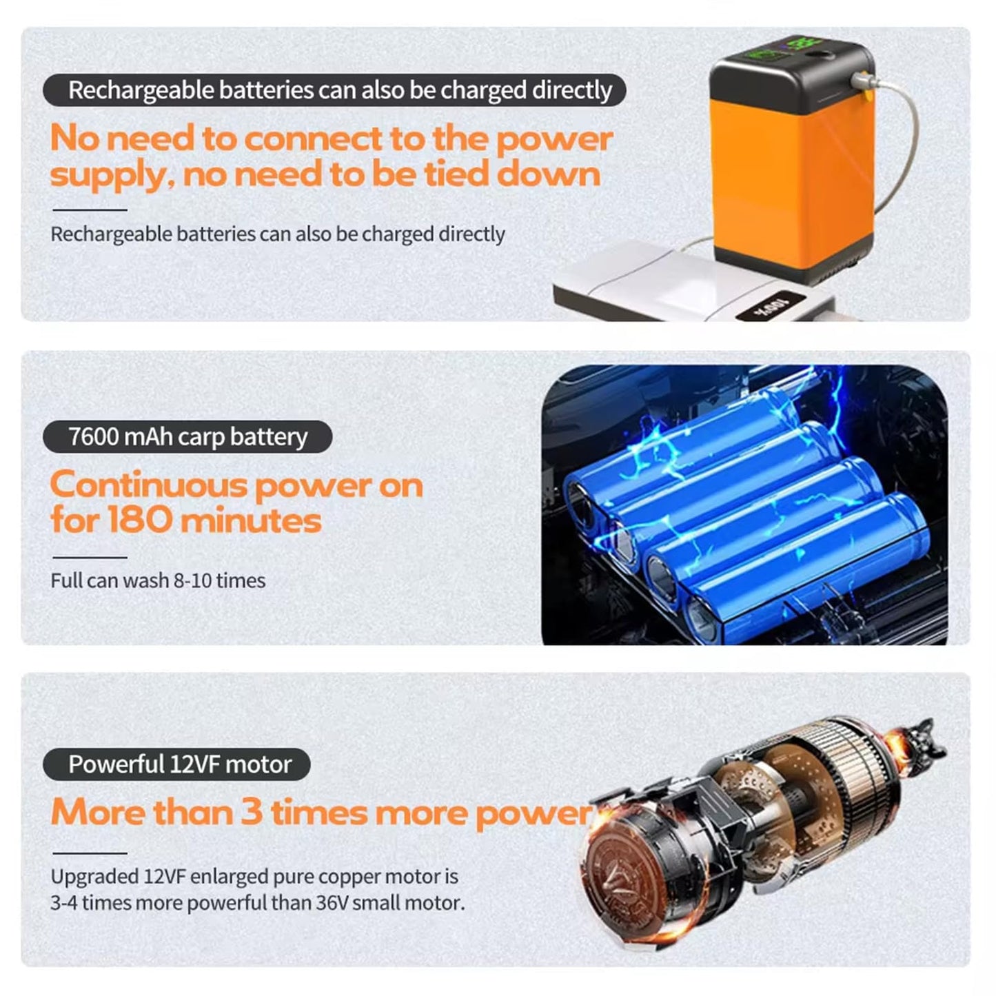 Camping Gear, Portable Shower for Camping, Outdoor Electric Shower Rechargeable Pumps with Digital Display, Camping Shower Head Nozzle