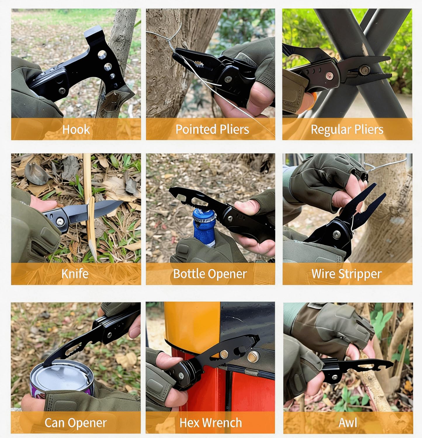 Multitool Axe Hammer Camping Accessories, Valentines Day Birthday Gifts for Him Men Husband, Survival Gear and Equipment, Unique Hunting Fishing Gift Ideas for Him Boyfriend Grandpa