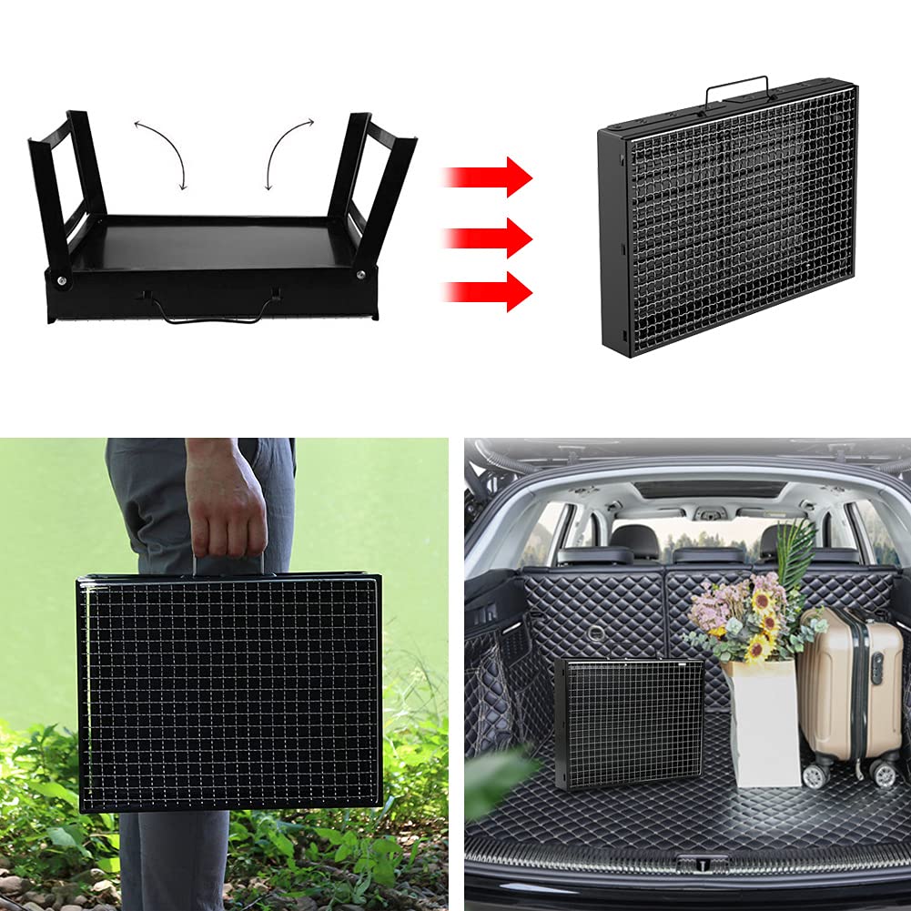 Portable Charcoal Grill Stainless Steel Winter Outdoor Folding BBQ Tabletop Barbecue Grill Tools for Camping Hiking Picnics, Travel, Garden, Outdoor