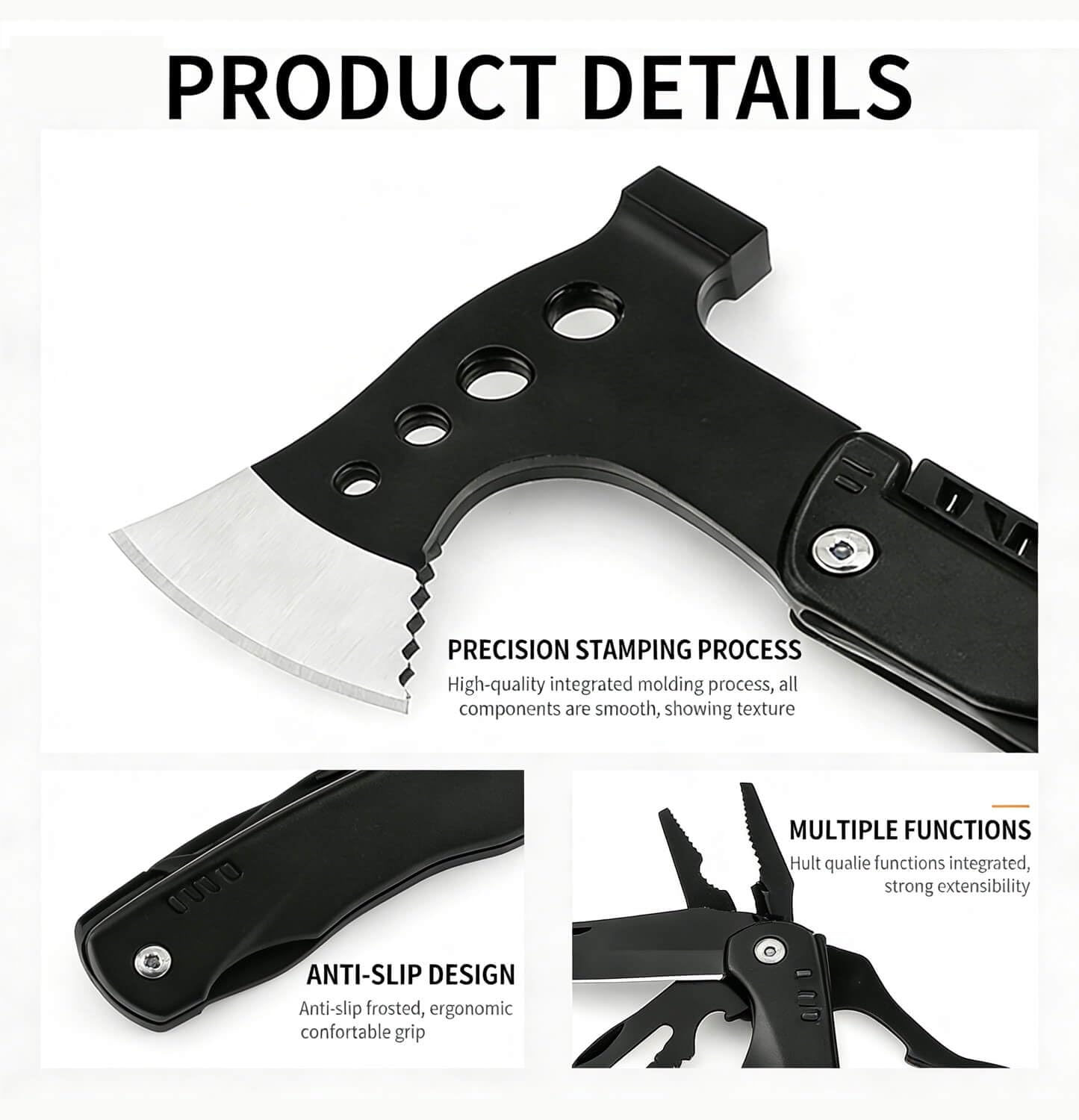 Multitool Axe Hammer Camping Accessories, Valentines Day Birthday Gifts for Him Men Husband, Survival Gear and Equipment, Unique Hunting Fishing Gift Ideas for Him Boyfriend Grandpa