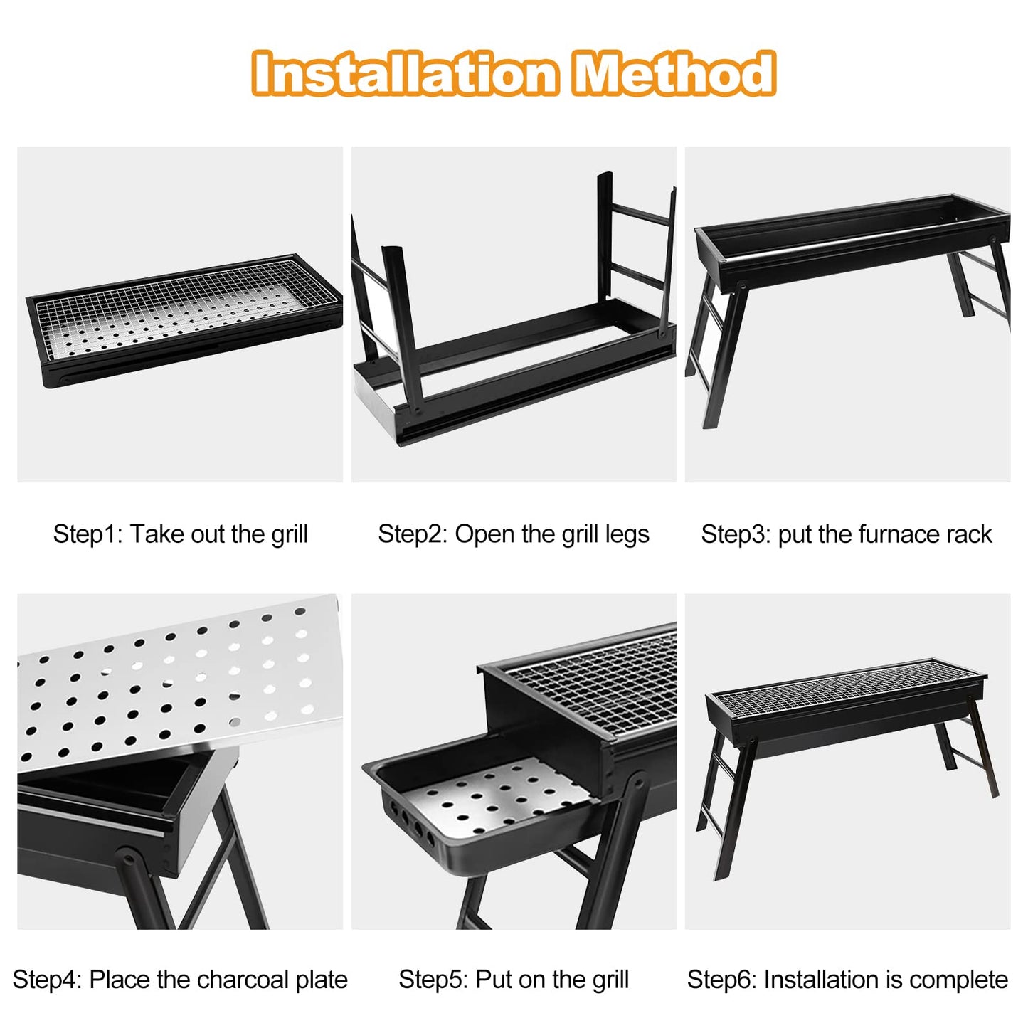 Charcoal Grills Quality Portable Hibachi BBQ Lamb Skewer Folded Camping Barbecue Grill for Garden Backyard Party Picnic Travel Outdoor Cooking Use