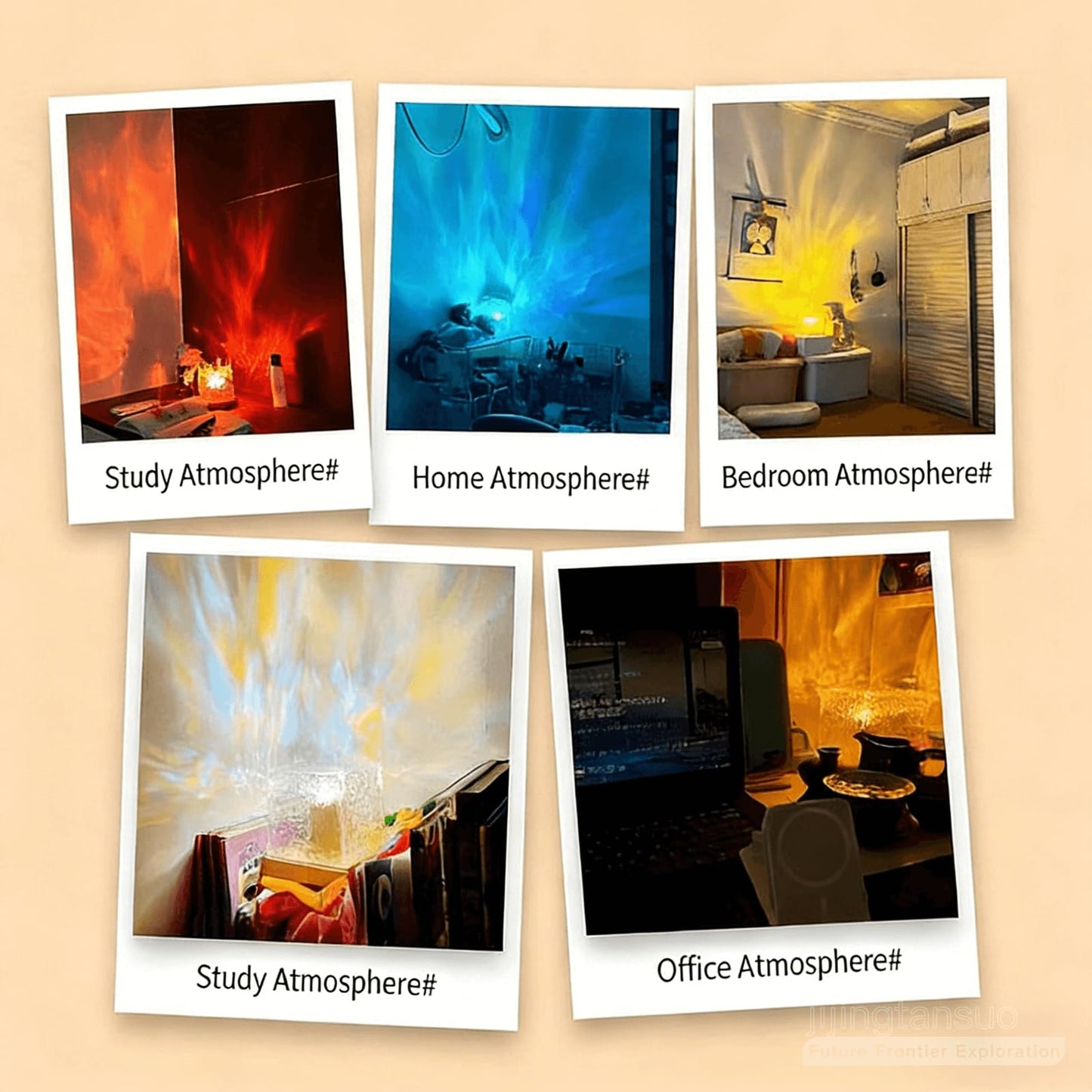 Ocean Wave Projector Light, 16 Colors Luminorthe Cube Lamp, 3D Holographic Water Ripple Lamp with Remote Control, Night Light for Bedroom, Home, Party Mood Lighting