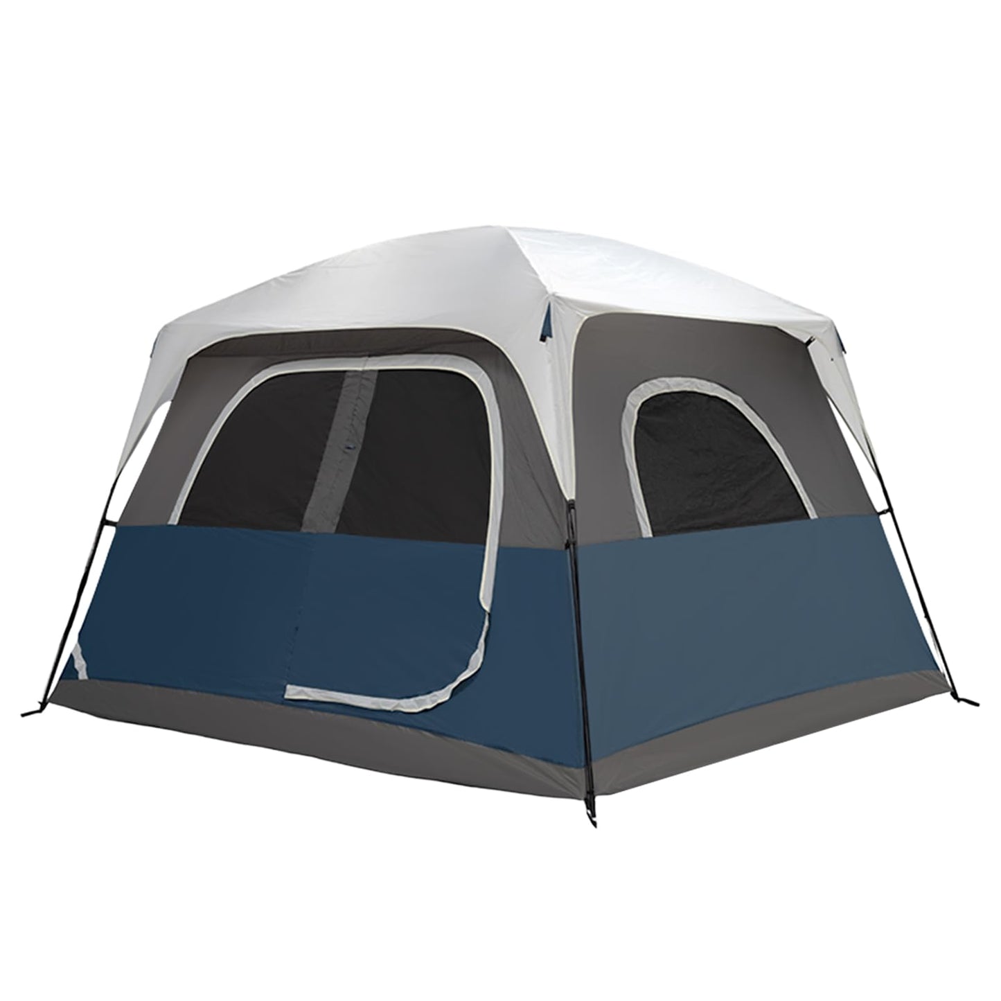Outdoor Camping Tent Blue Grey 6 Person Tents Portable Large Instant Cabin Tent Easy Setup Waterproof Windproof with 5 Large Mesh Windows and Carry Bag for Outdoor Camping & Hiking